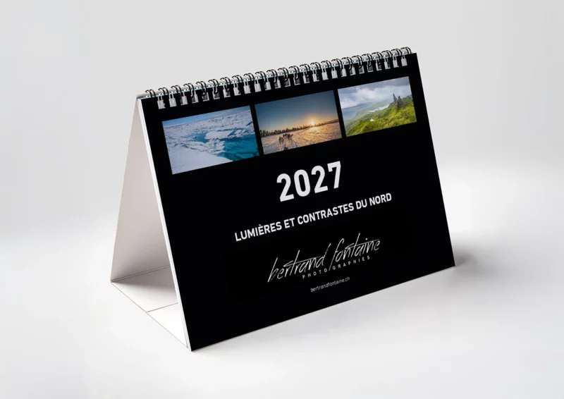 Calendrier de bureau 2027 "Lumières et contrastes du Nord"